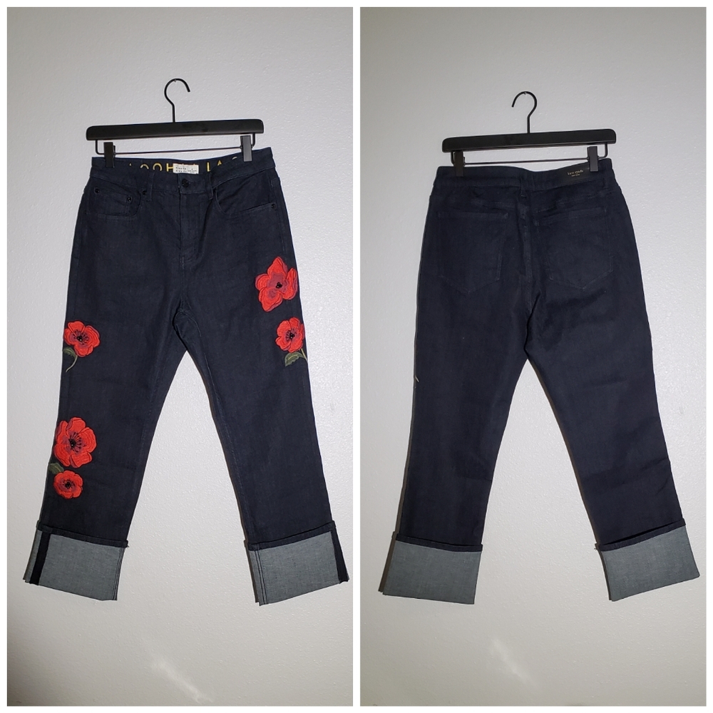 NWT Kate Spade Poppy Embroidered Jean - Picture 2 of 8